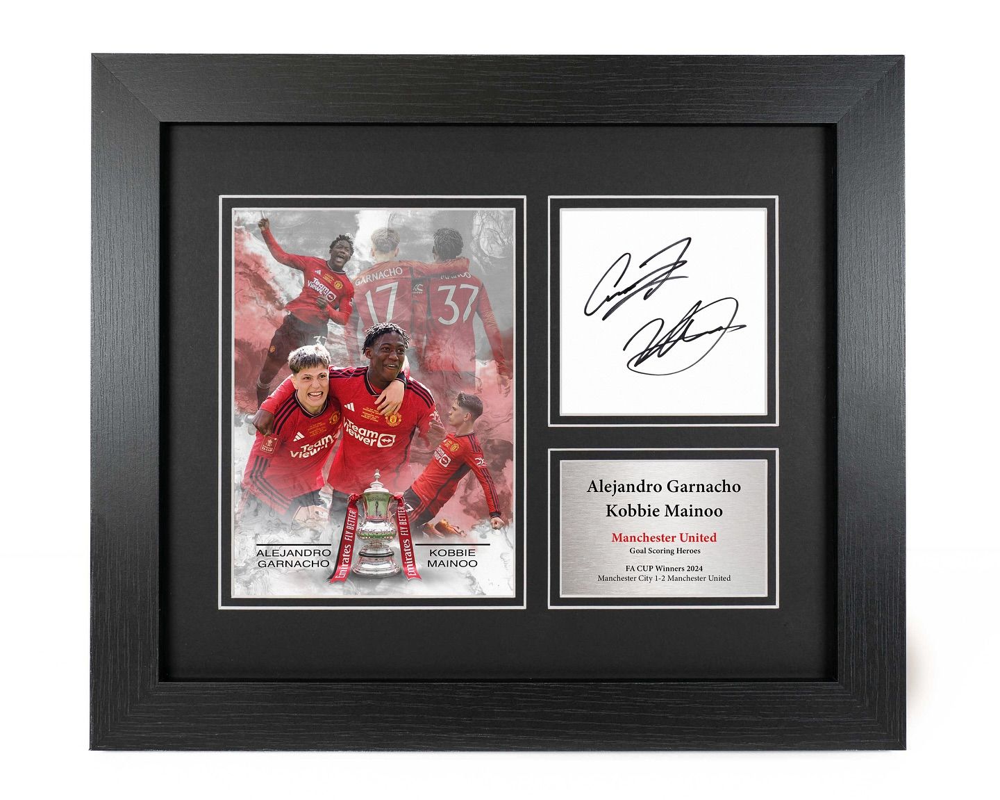Alejandro Garnacho & Kobbie Mainoo Manchester United Signed Photo Reproduction