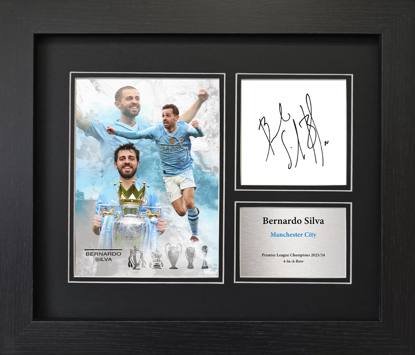 Bernardo Silva Manchester City Framed Reproduction Signature Display