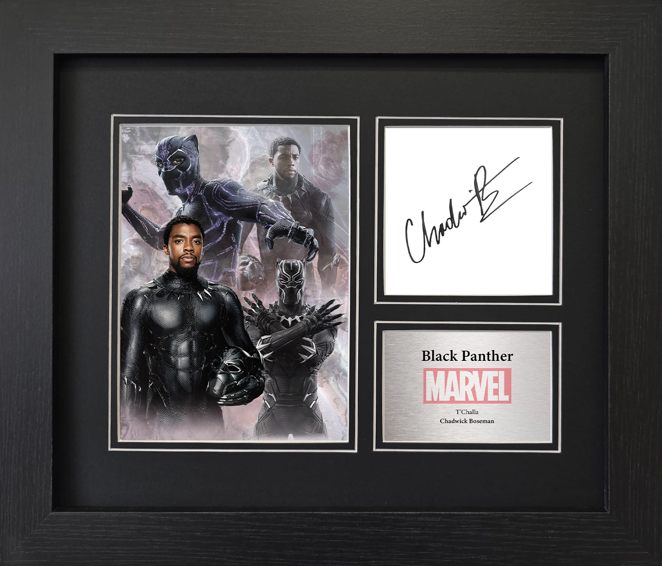 Black Panther Chadwick Boseman Framed Reproduction Signature Display
