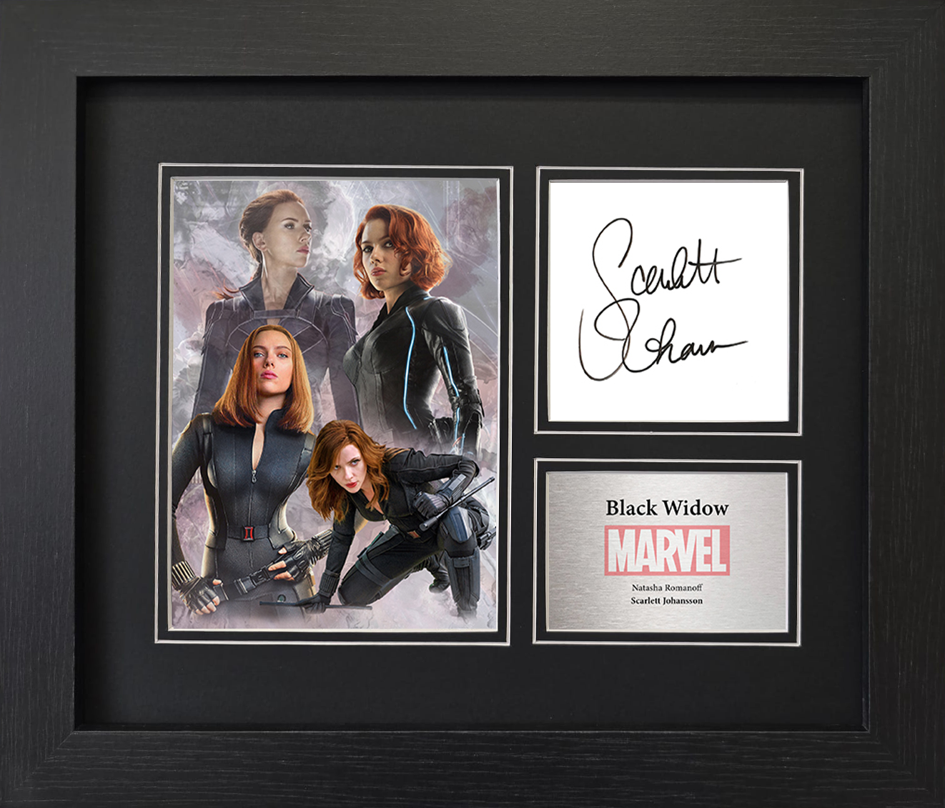 Black Widow Scarlett Johansson Framed Reproduction Signature Display