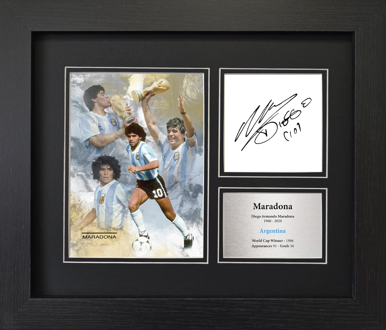 Diego Maradona Argentina 1986 World Cup Framed Reproduction Signature Display