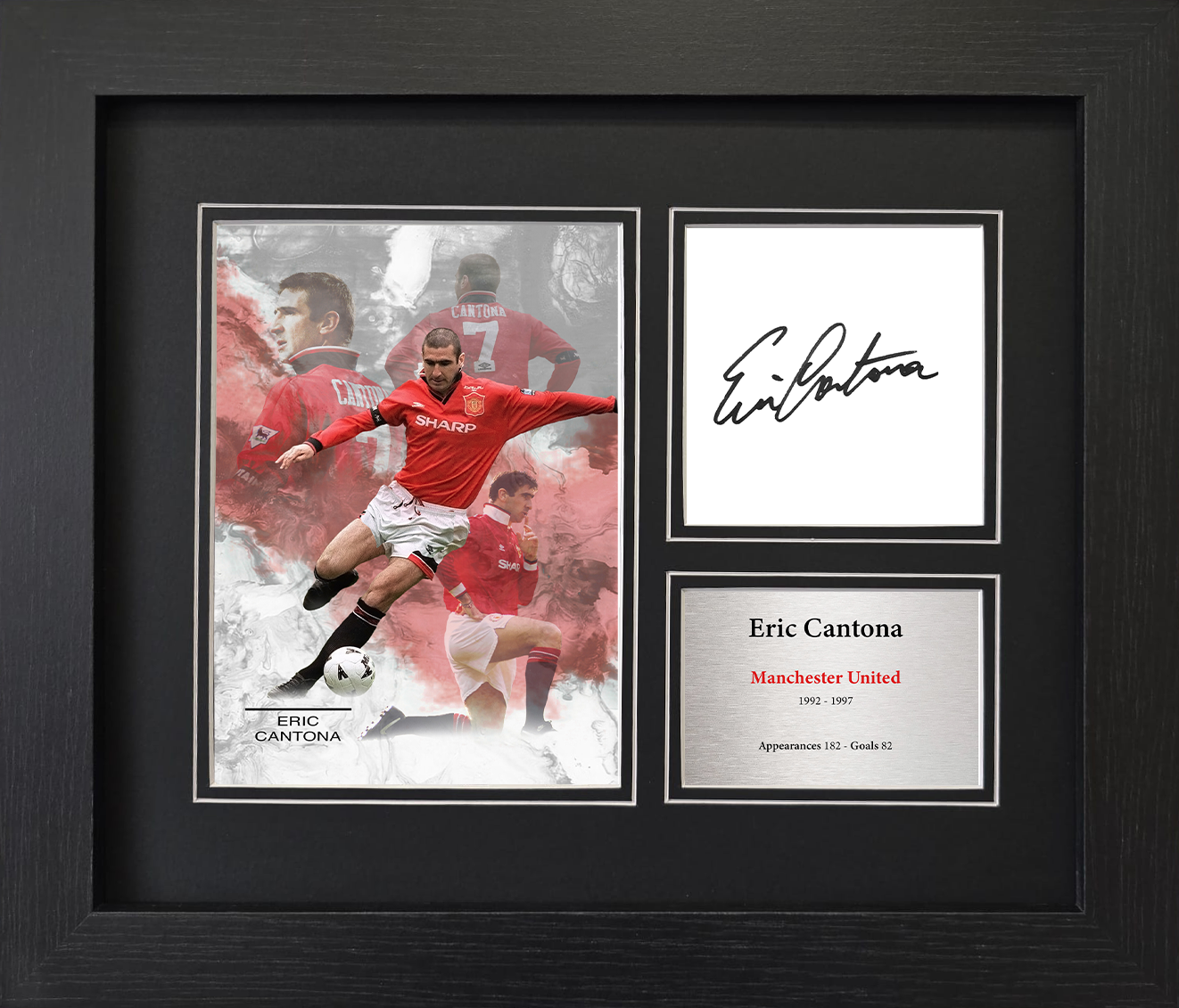 Eric Cantona Manchester United Framed Reproduction Signature Display