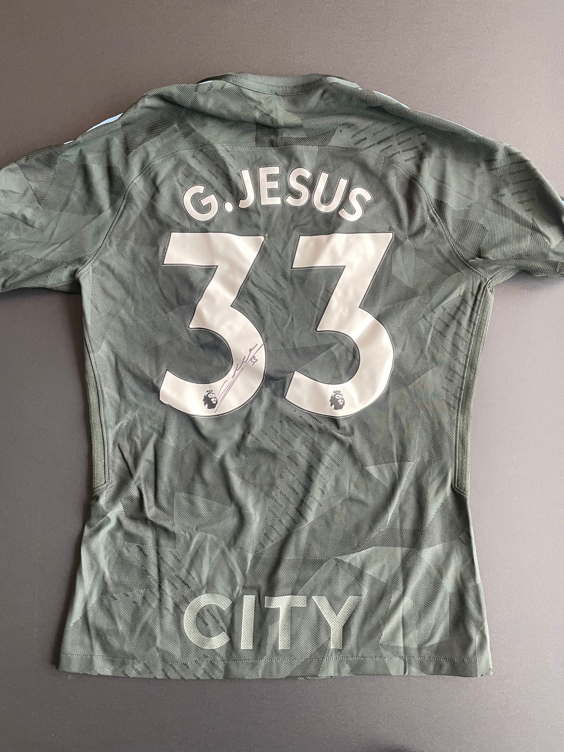 Gabriel Jesus signed Manchester City away shirt from 'Centurions' season 2017-18