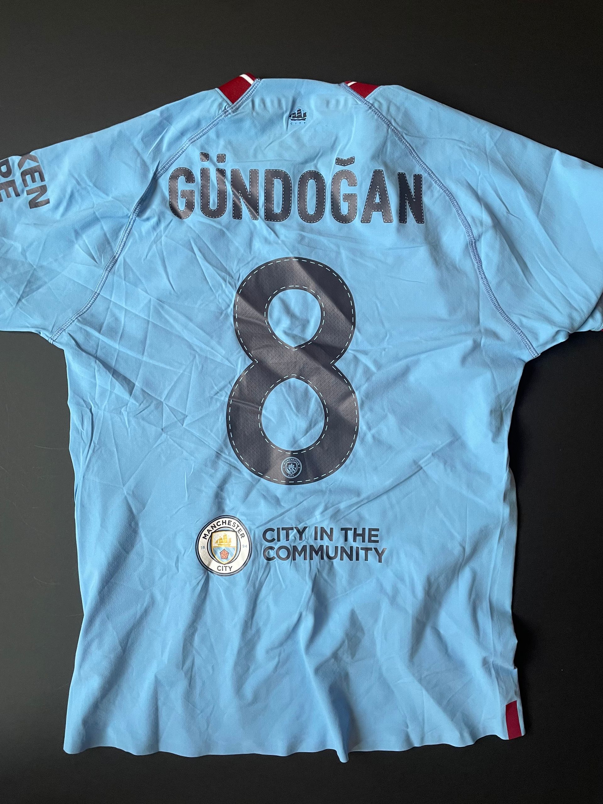İlkay Gündoğan’s Personal Match Prepared FA Cup Final Shirt from the 2022-23 Season