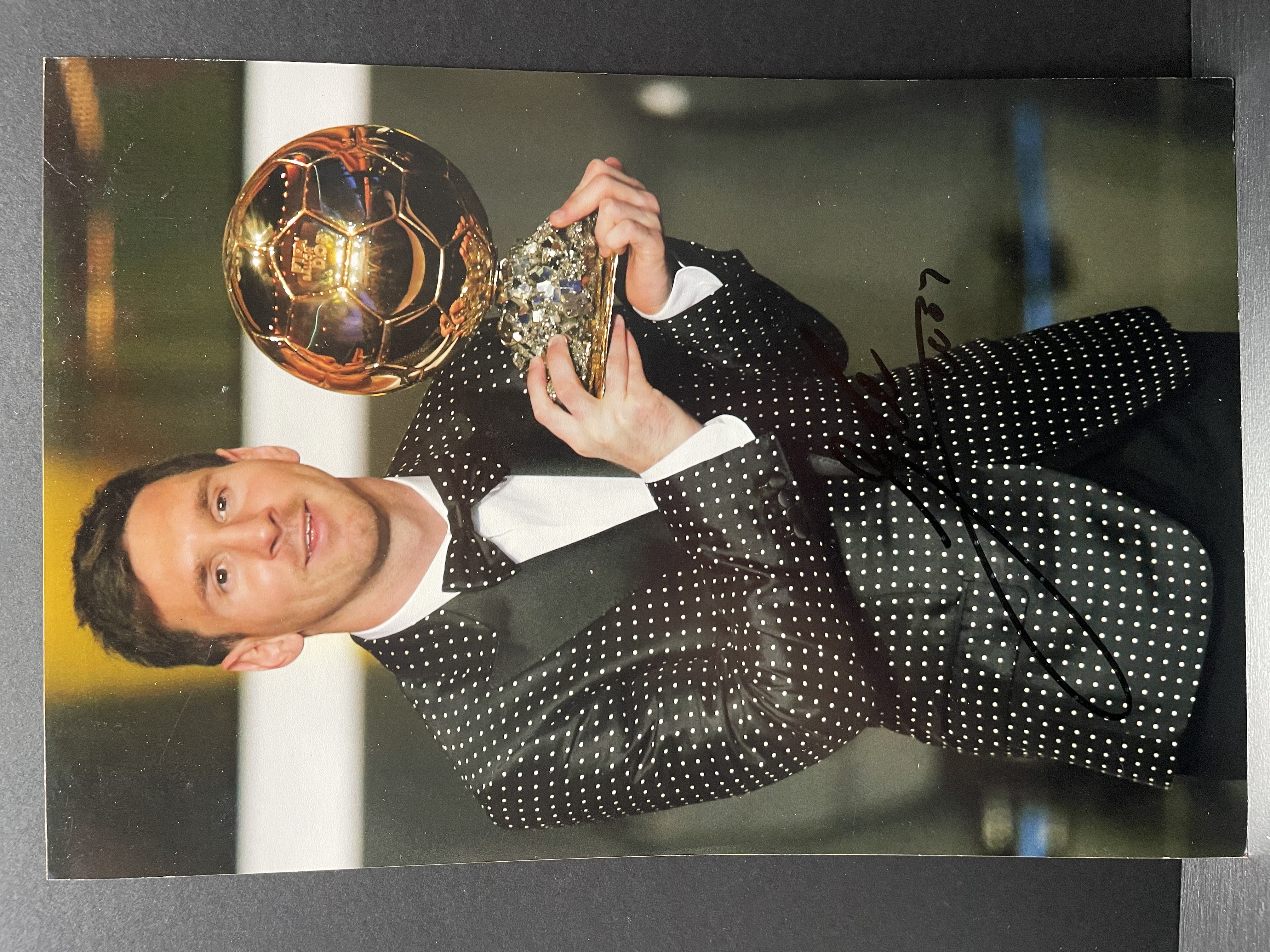 Lionel Messi Signed Ballon d'Or Photograph – With COA