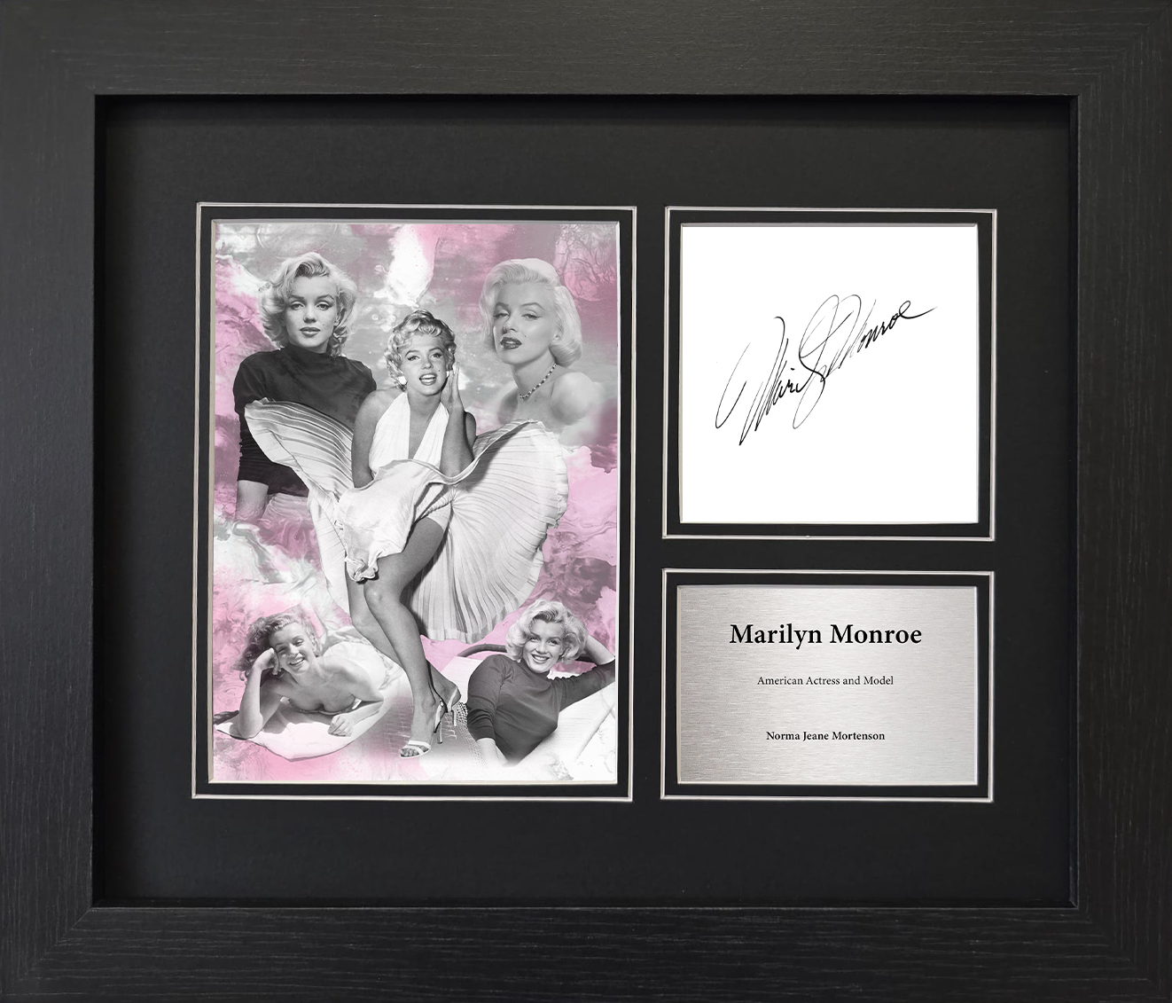 Marilyn Monroe Framed Reproduction Signature Display – Hollywood Memorabilia