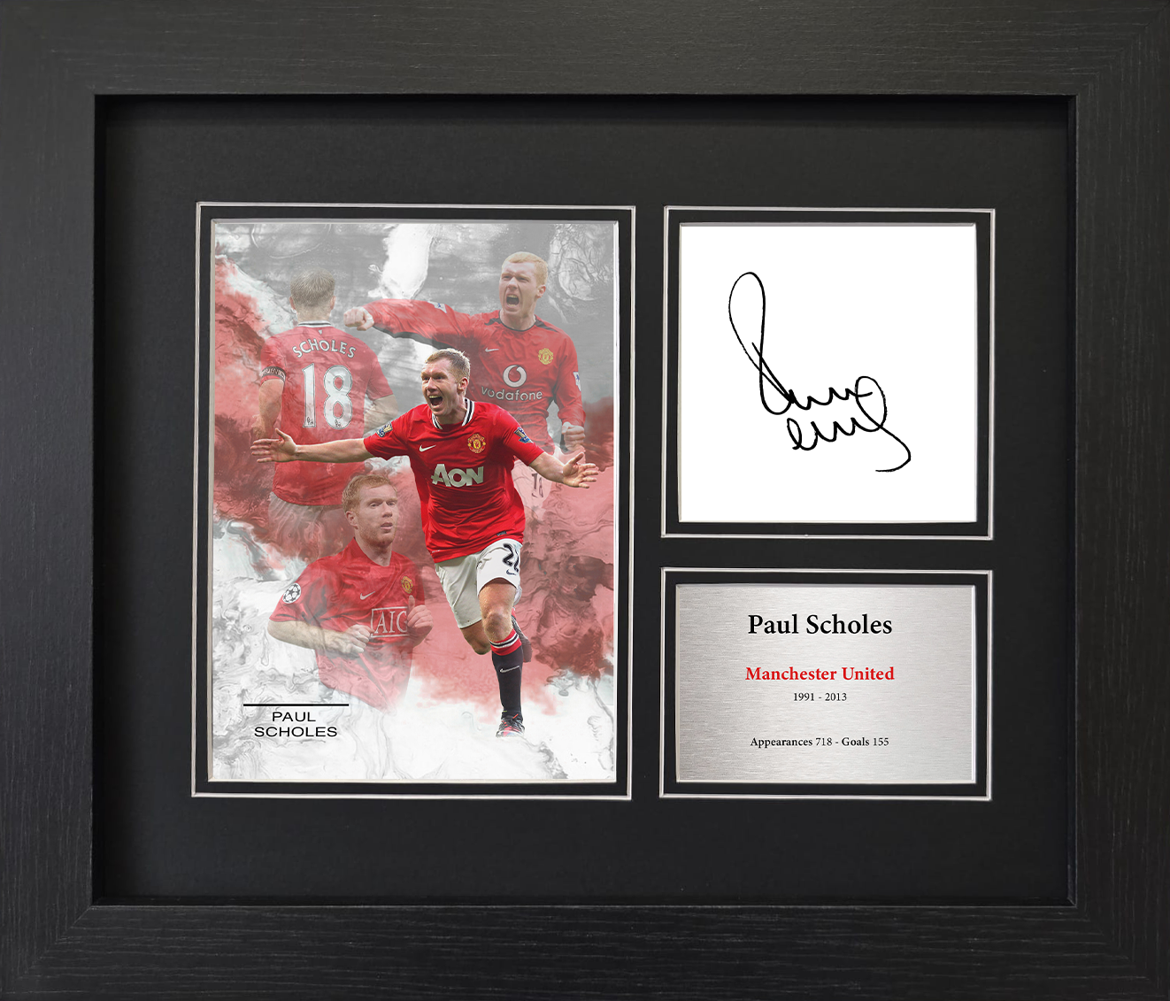 Paul Scholes Manchester United Framed Reproduction Signature Display