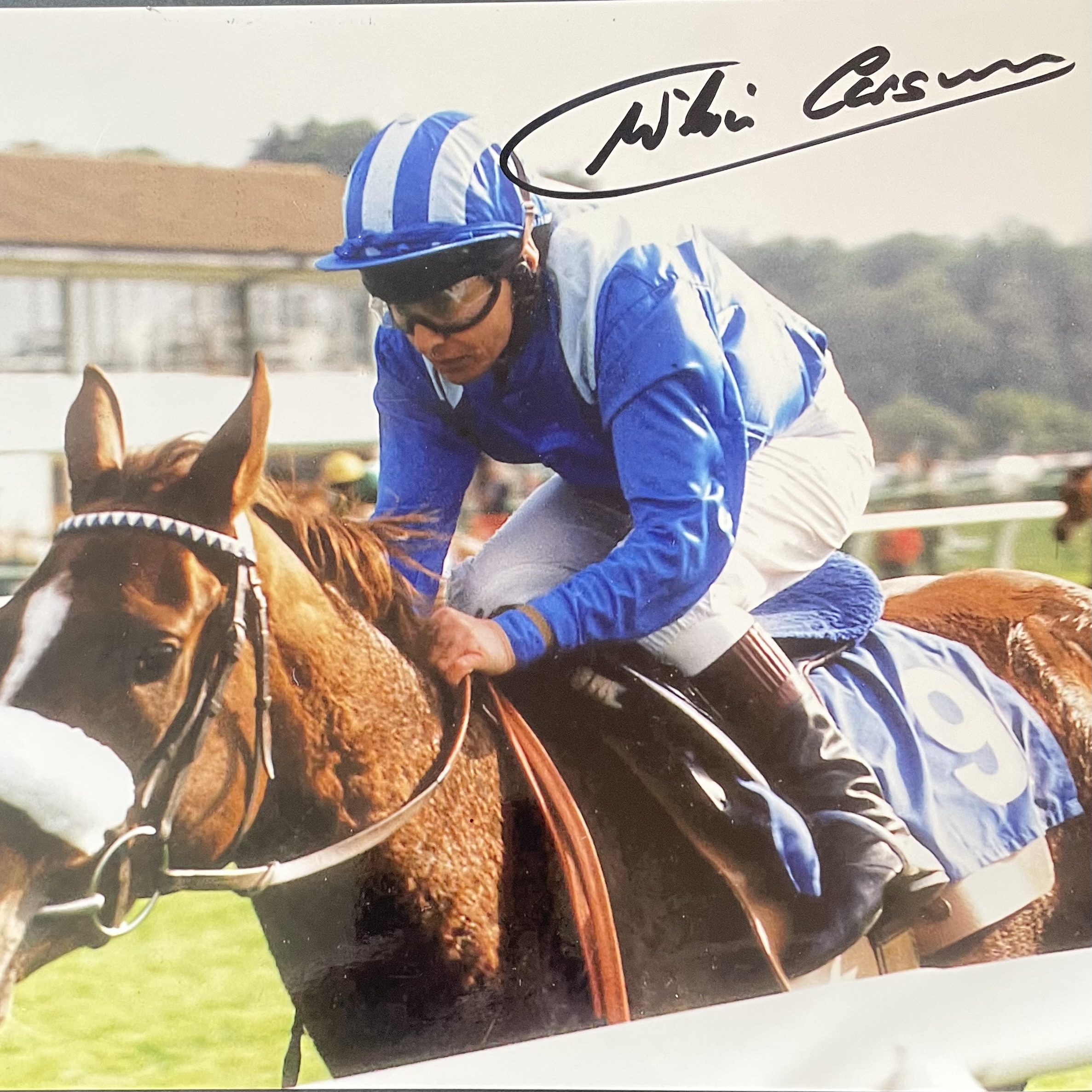 Willie Carson Signed Horse Racing Photograph – With COA