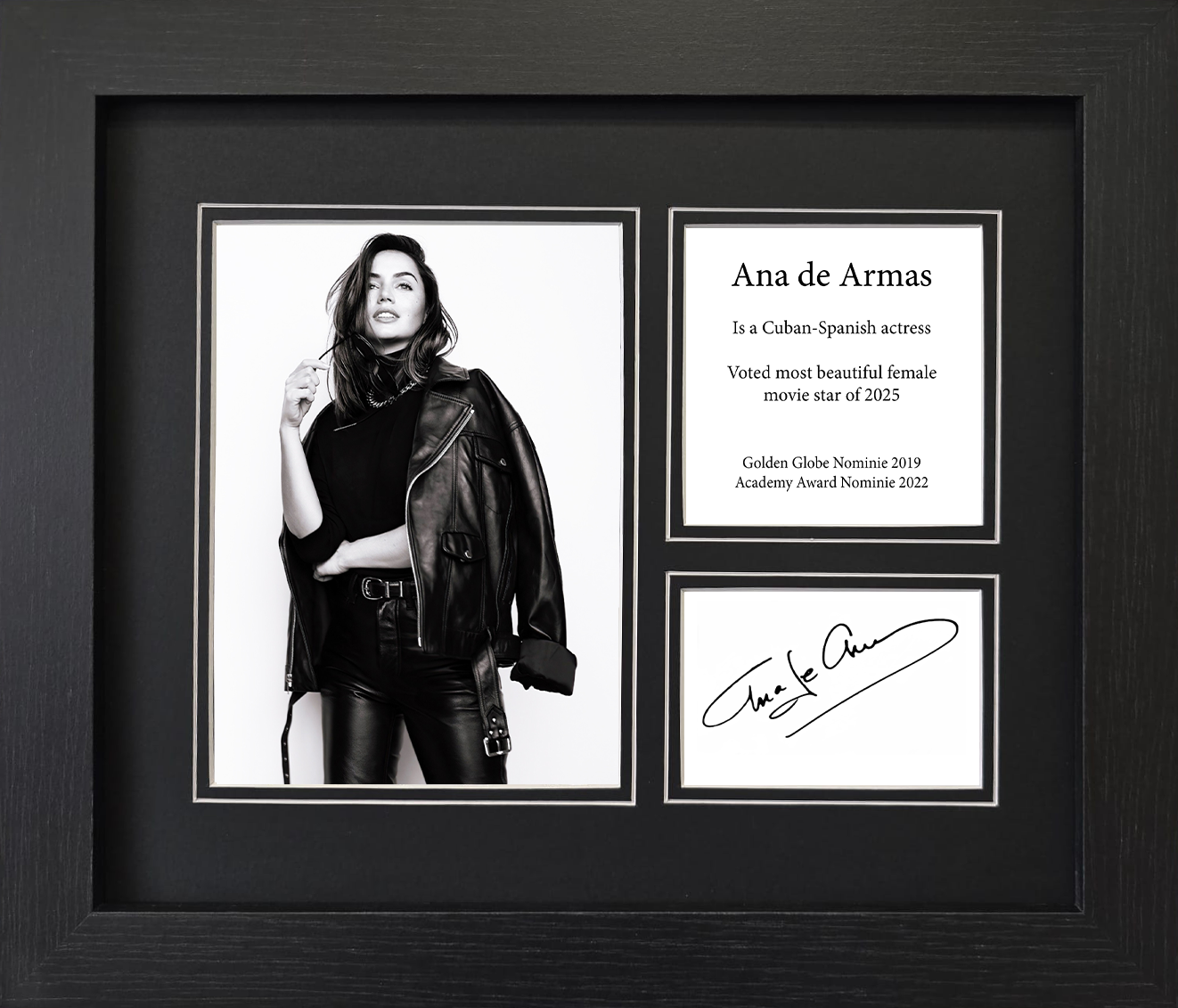 Ana de Armas Framed Reproduction Signature Display