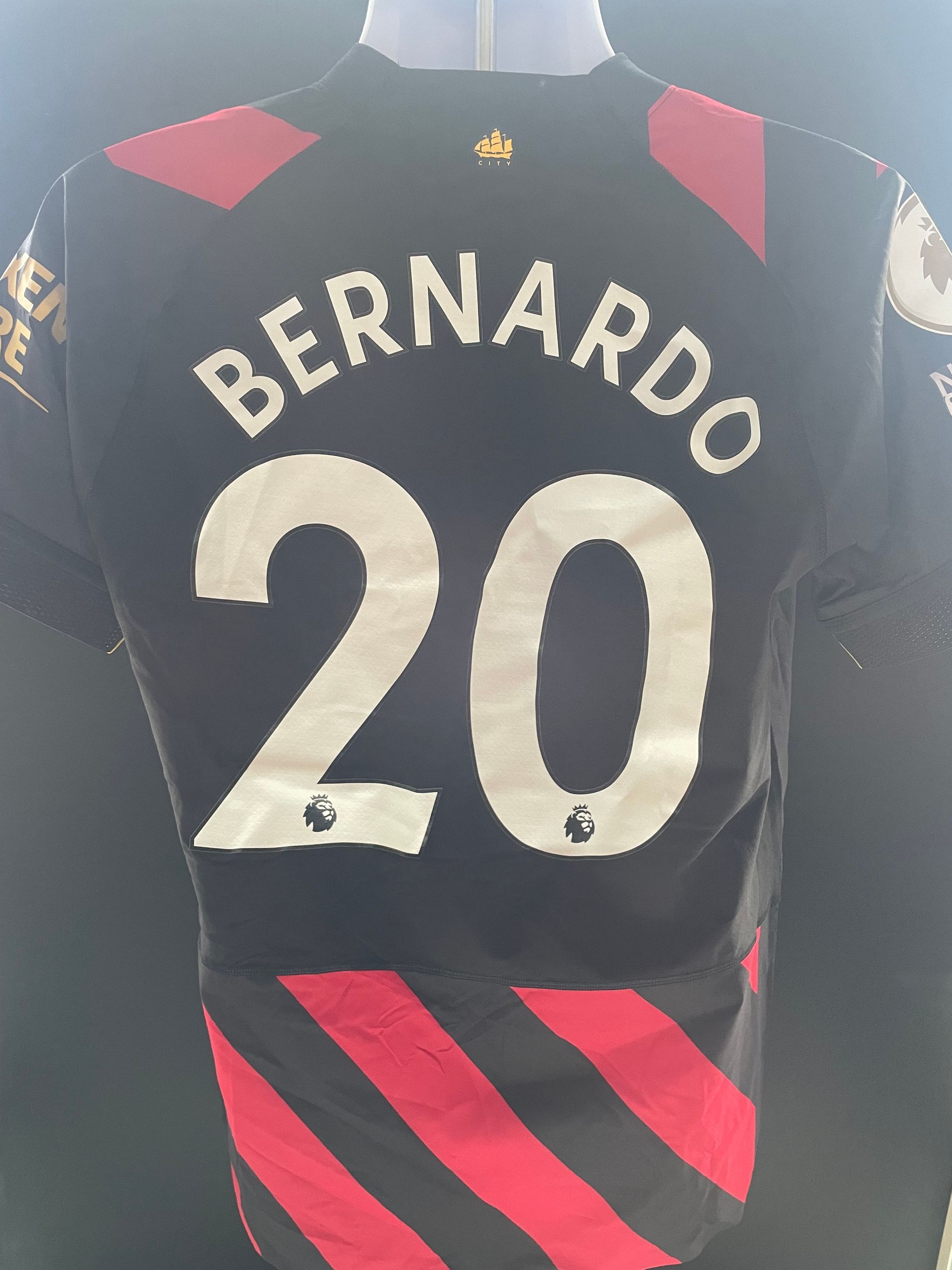 Bernardo Silva Official Manchester City Player-Issue Third Shirt Treble-Winning 2022–23 Season