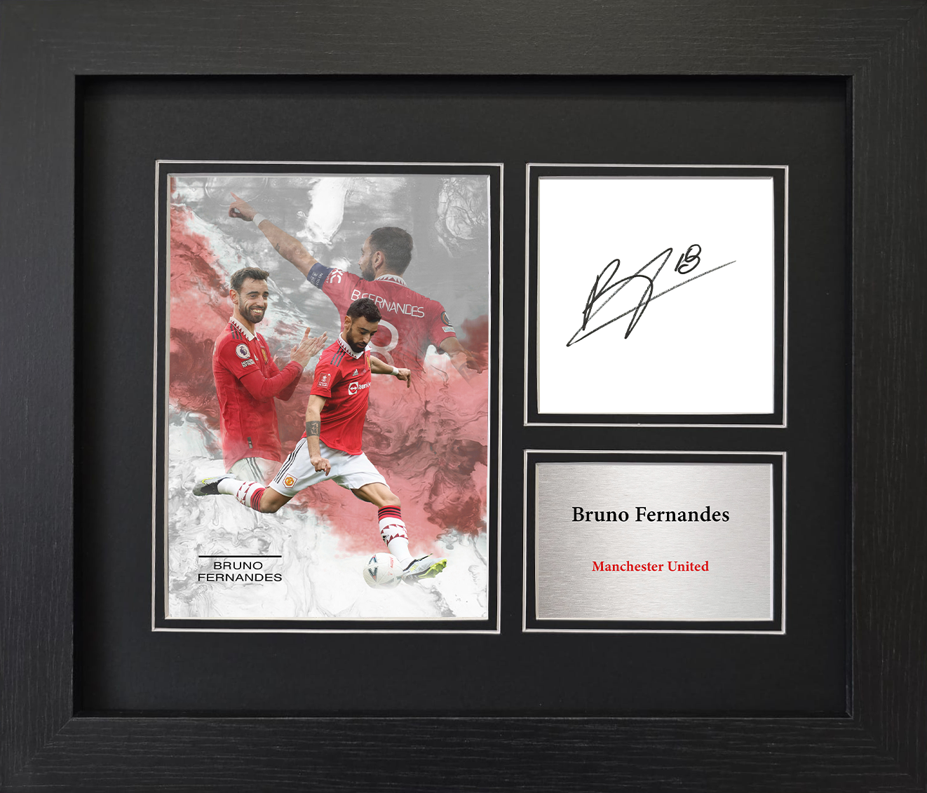 Bruno Fernandes Manchester United Framed Reproduction Signature Display