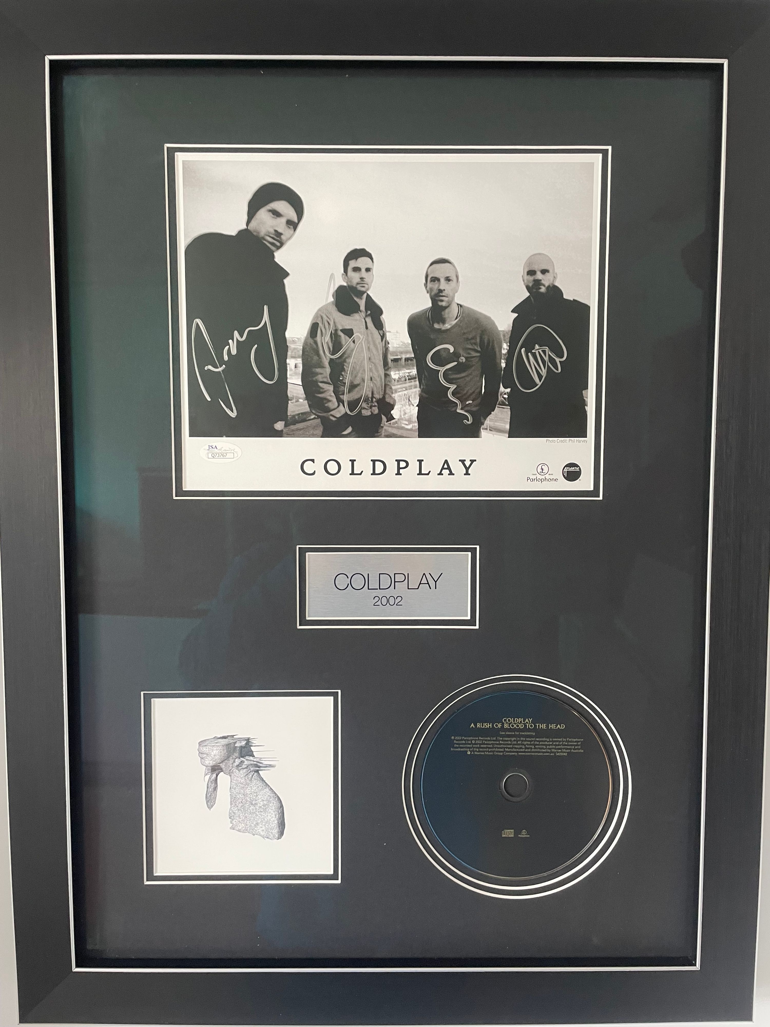 Coldplay Fully Signed 2002 Display – JSA Authenticated – With COA