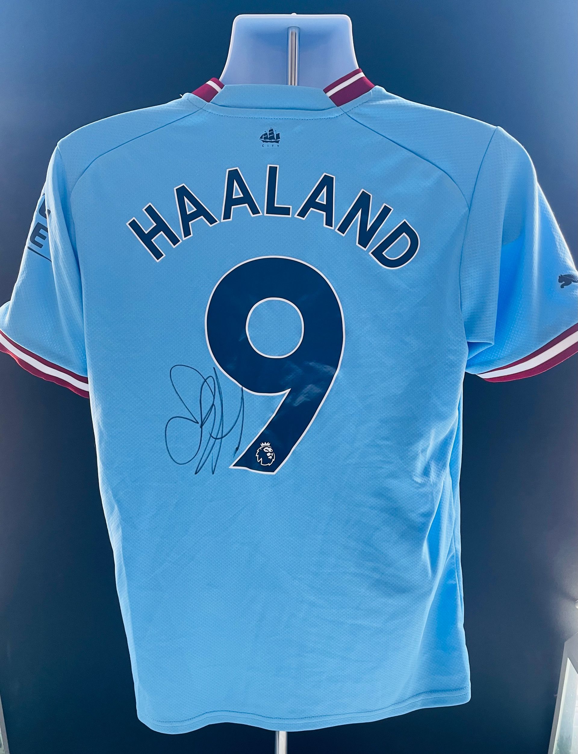 Erling Haaland Signed Manchester City 2022-23 Treble Season Shirt – Hand Signed
