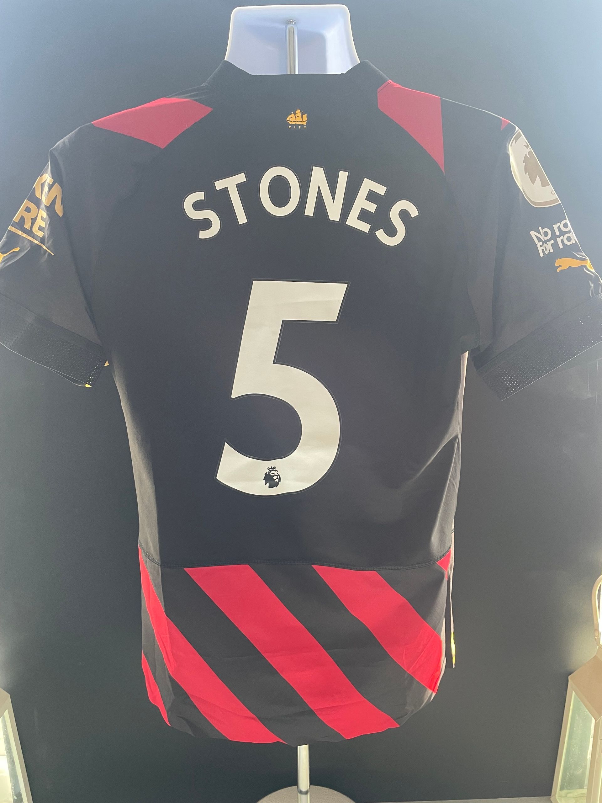 John Stones Match-Issue 2023–24 season Manchester City Away Shirt