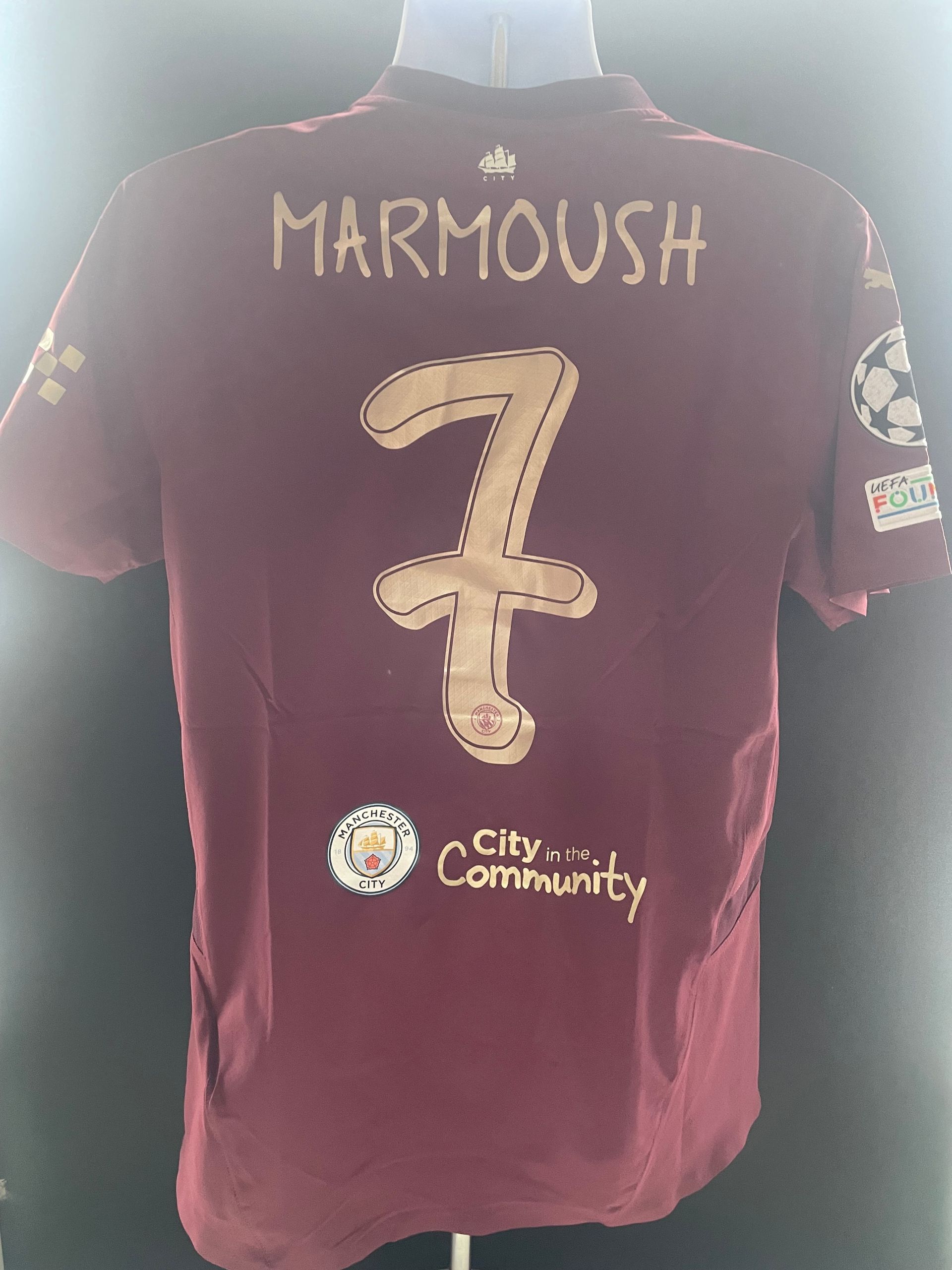 Omar Marmoush Man City Away Shirt - 2023-24 Player Issue (COA Included)
