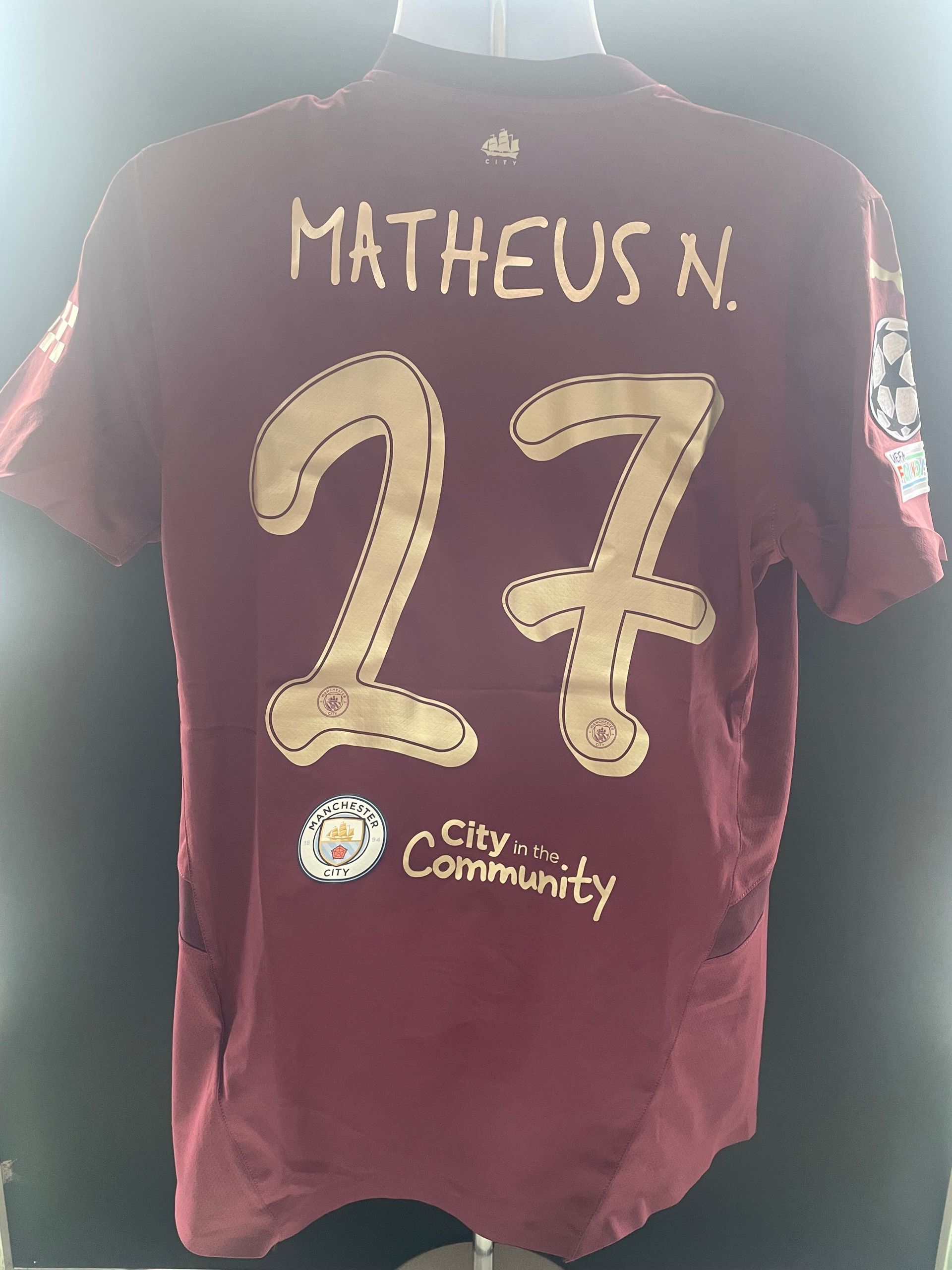 Matheus Nunes Manchester City Away Shirt – 2023-24 Player Issue (COA Included)