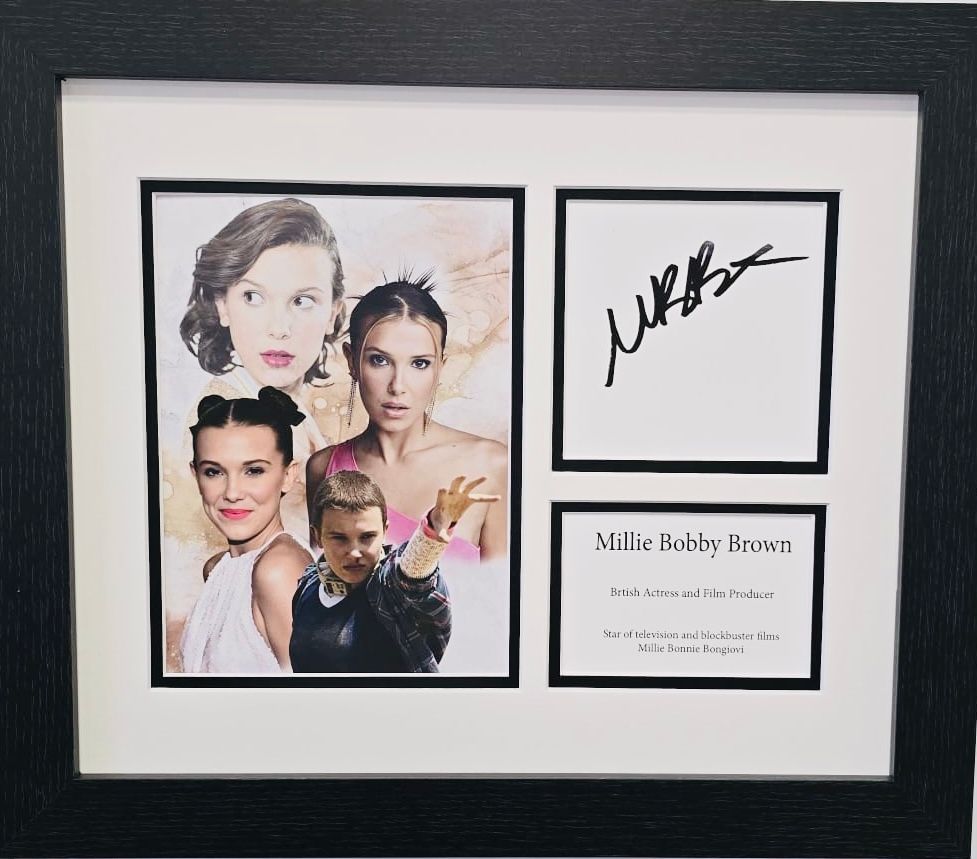 Millie Bobby Brown Pre-Printed Autograph Framed Display