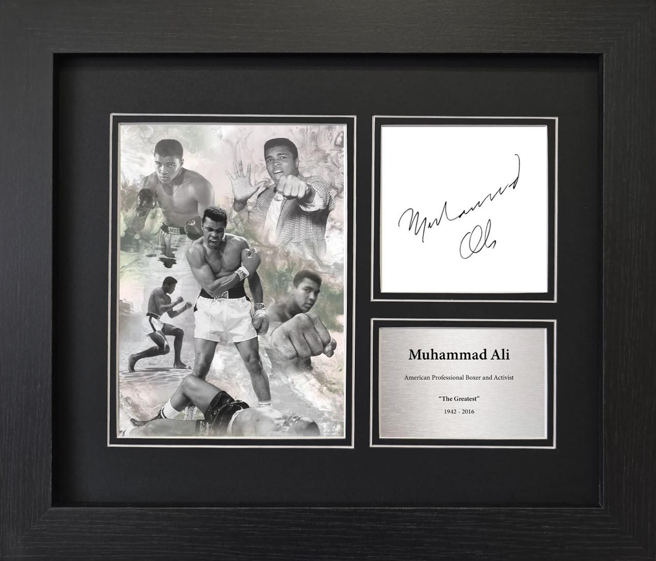 Muhammad Ali Framed Reproduction Signature Display