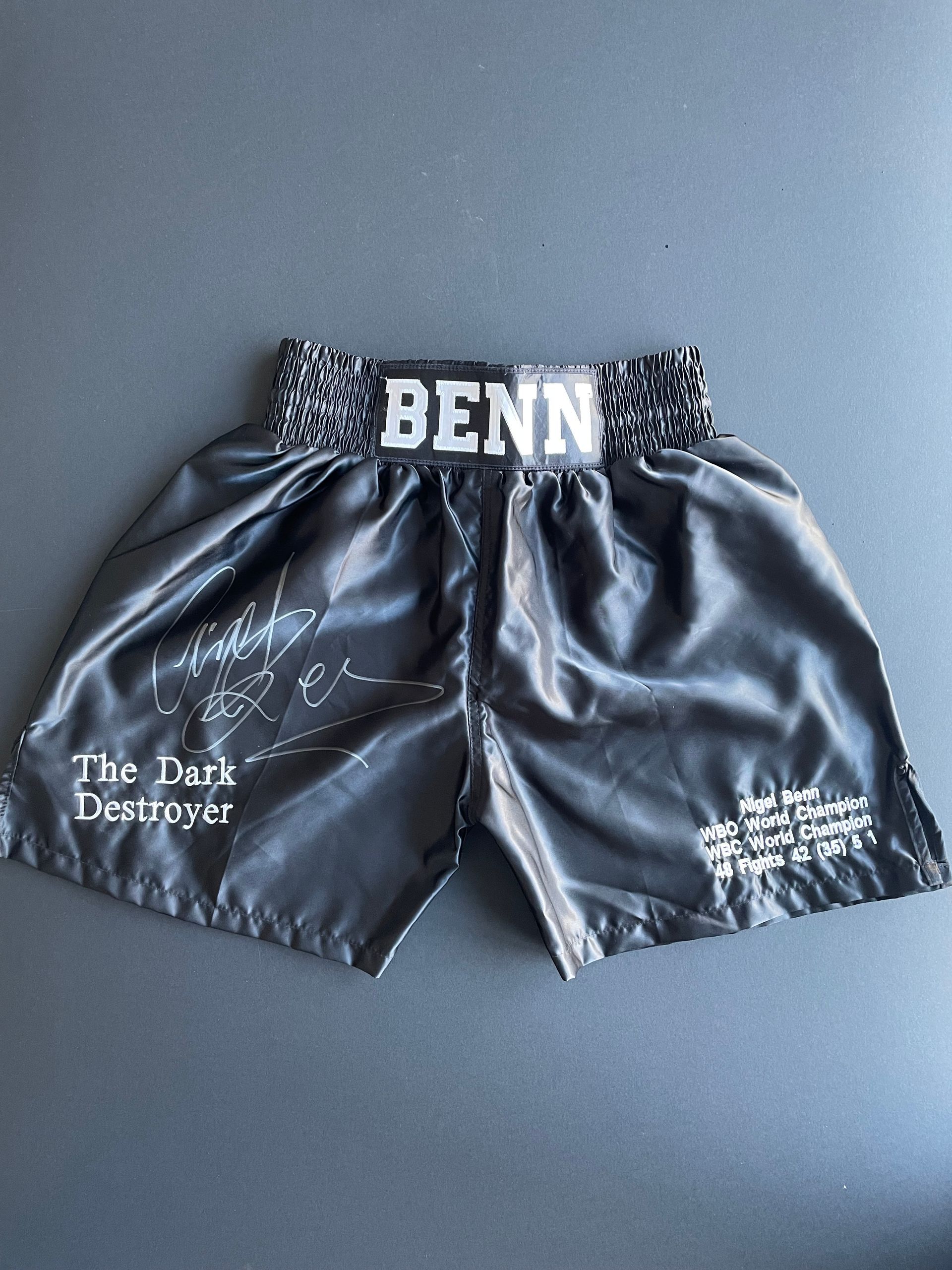 Nigel Benn Signed Boxing Shorts