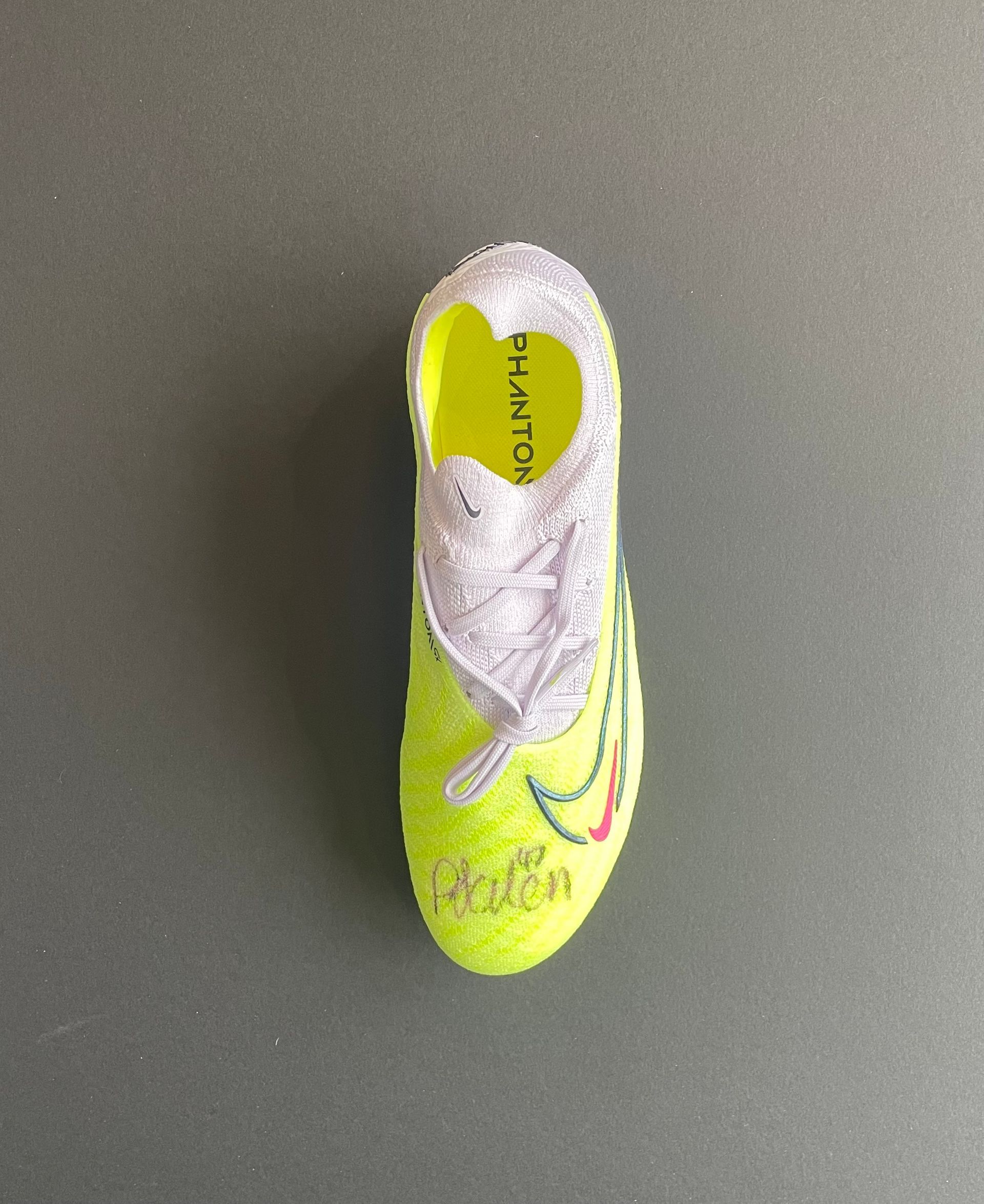 Phil Foden signed replica Champions League final boot from the treble winning season 2018-19