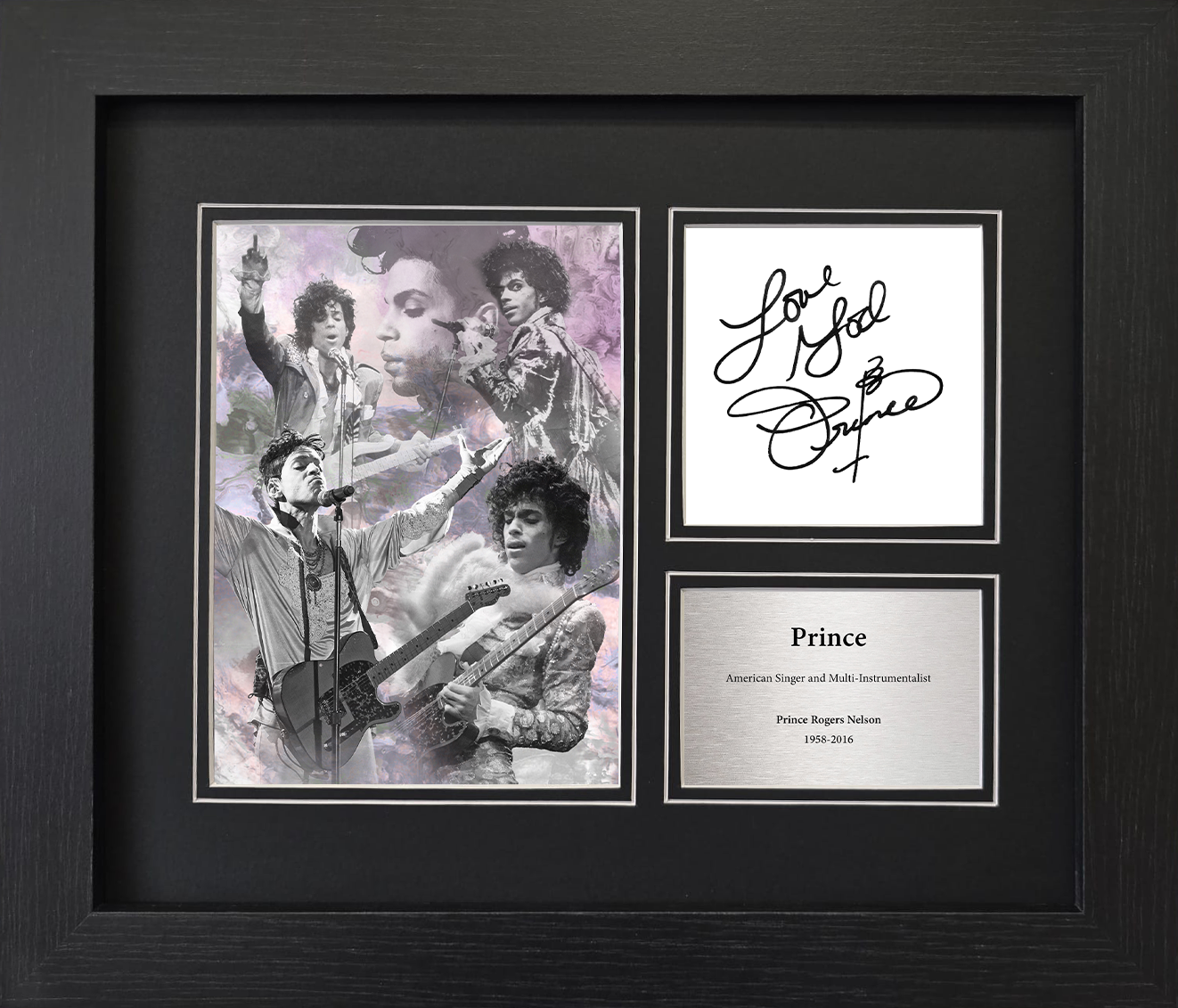 Prince Framed Reproduction Signature Display Music Memorabilia Purple Rain Gift