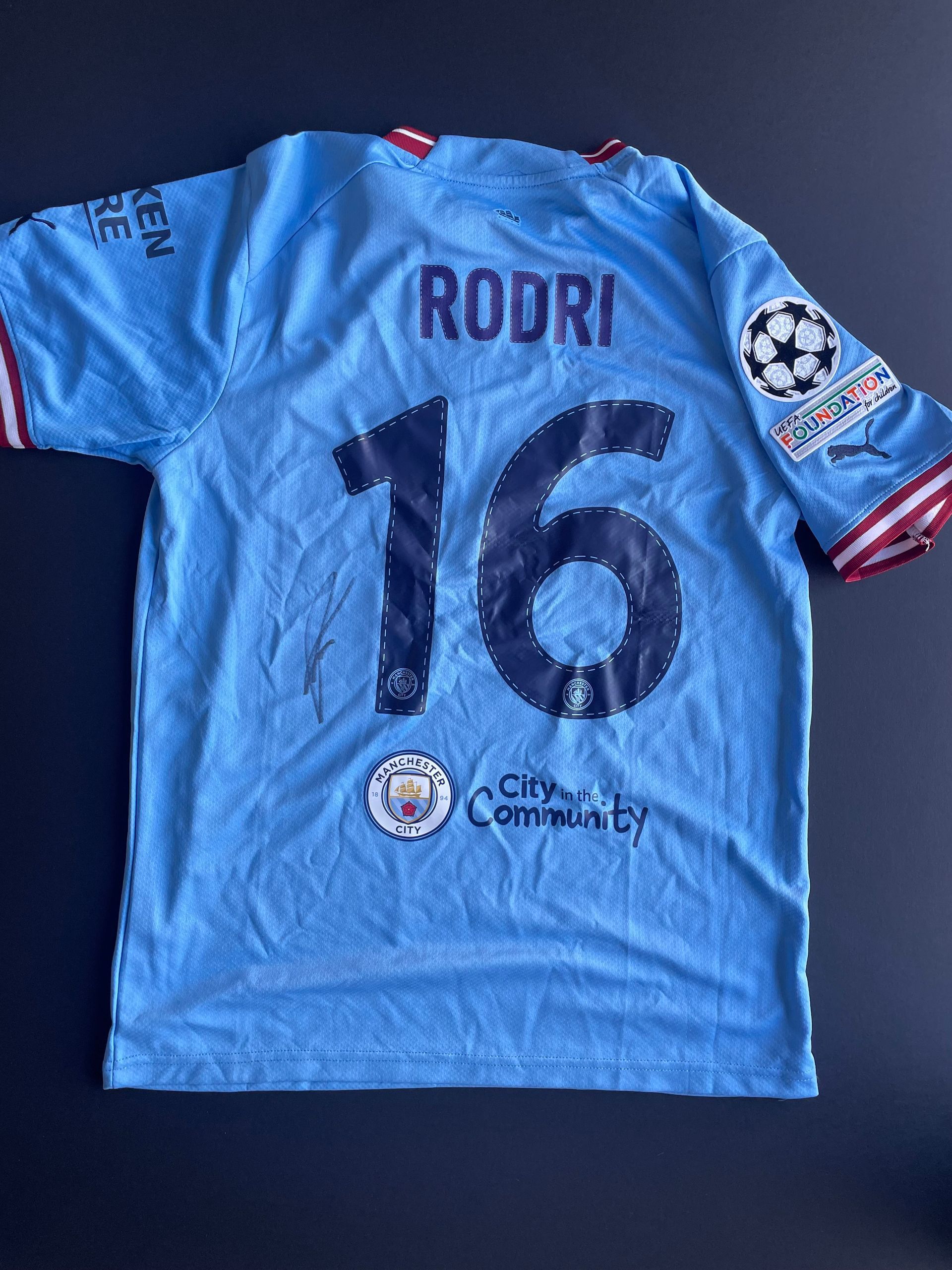 Rodri Signed Manchester City 2023 Istanbul Champions League  Final Shirt