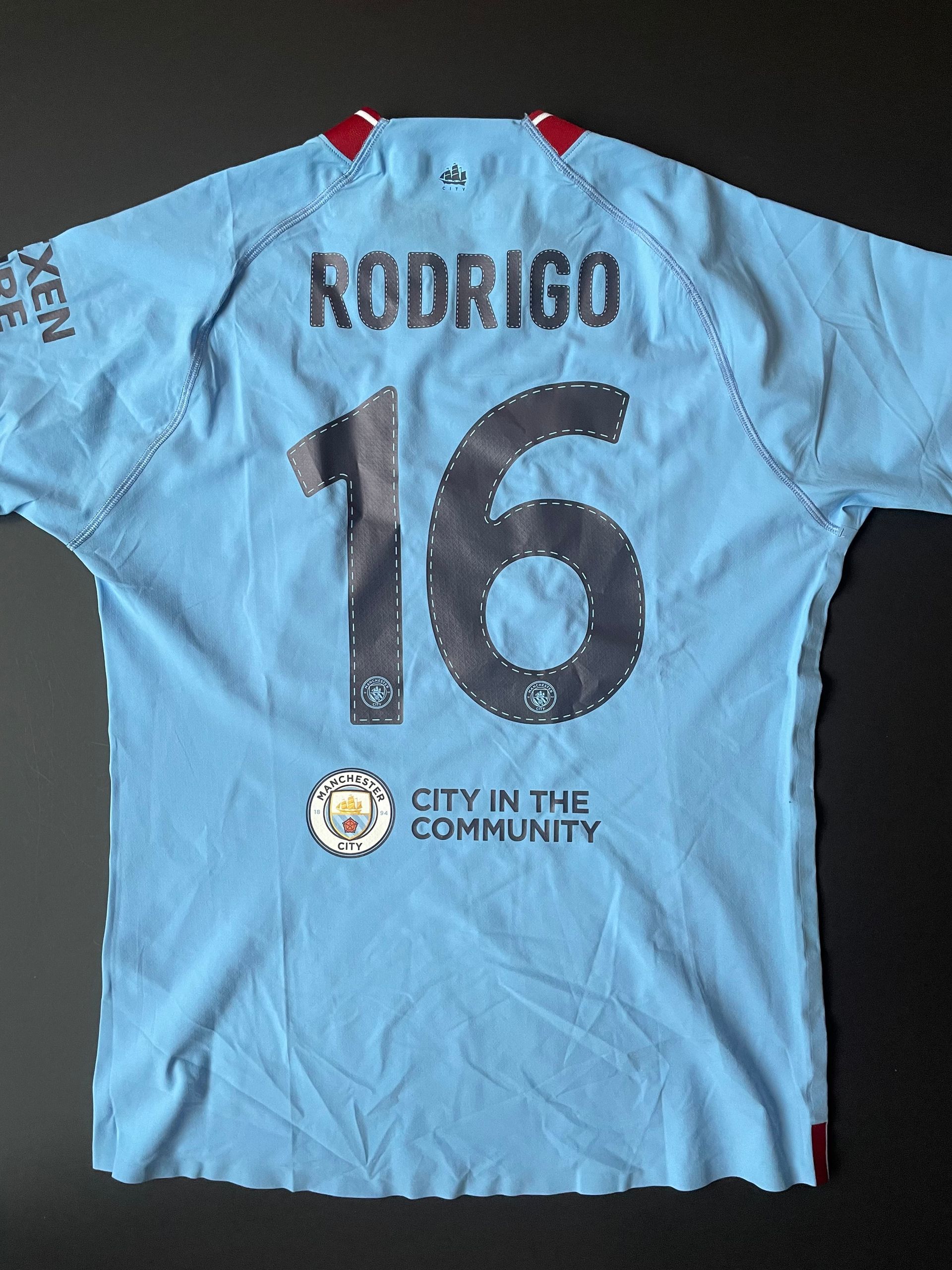 Rodri’s Personal Match Prepared FA Cup Final Shirt from the 2022-23 season