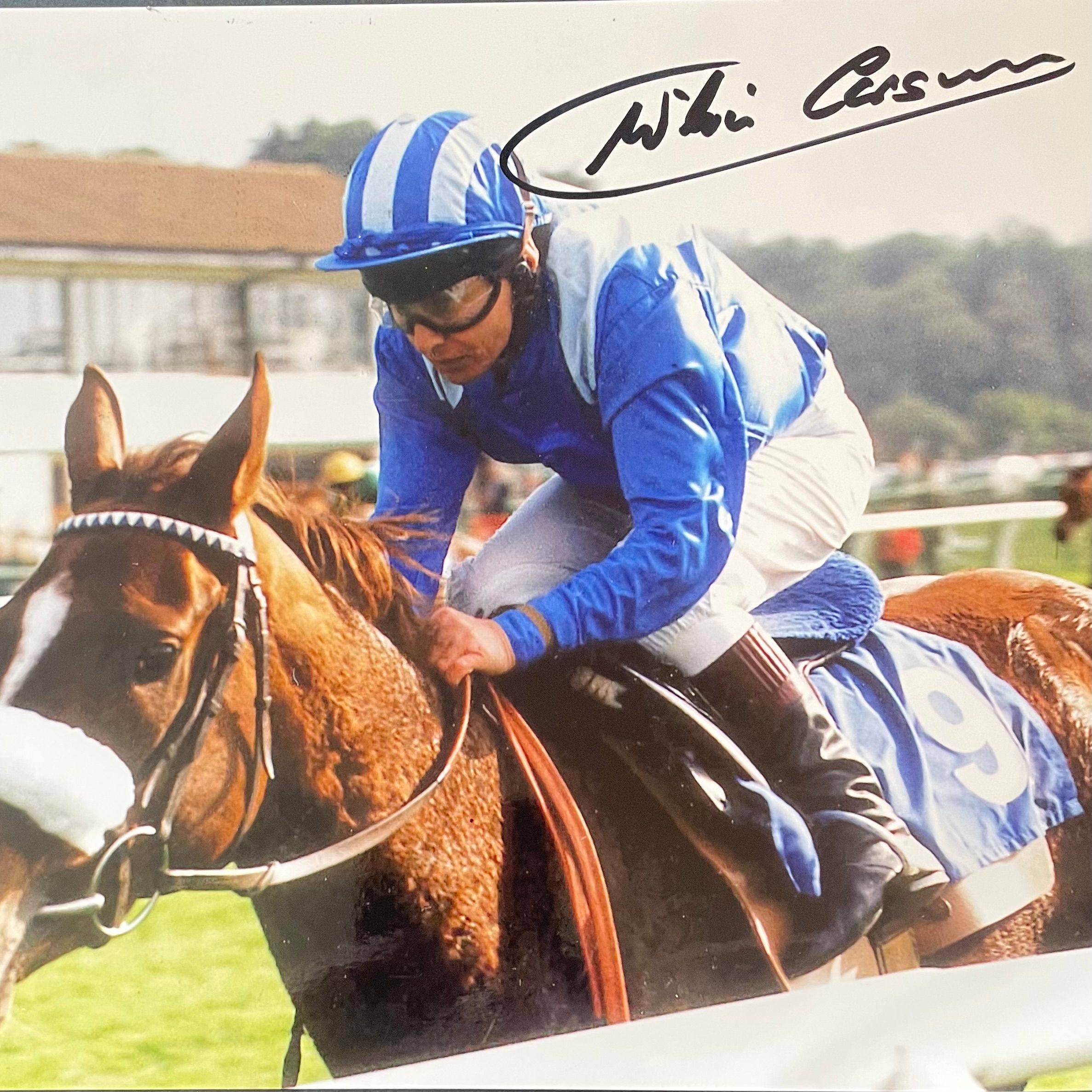 Willie Carson Signed Horse Racing Photograph – With COA